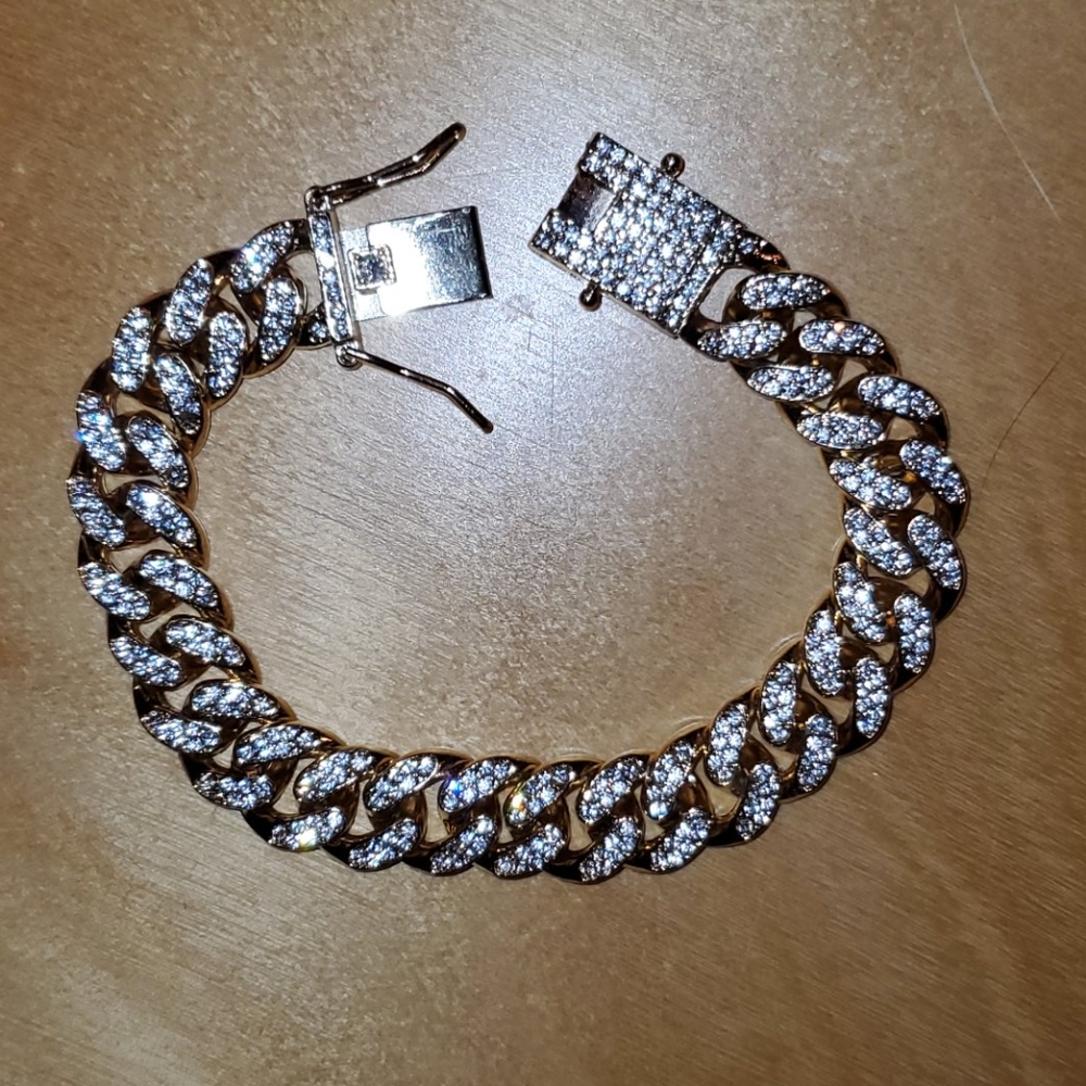 Cuban link rhinestone bracelet